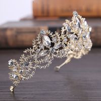 Baroque Style Flower Alloy Artificial Rhinestones Crown main image 2
