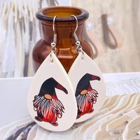 Fashion Santa Claus Water Droplets Pu Leather Women's Earrings 1 Pair main image 5