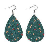 Fashion Christmas Tree Water Droplets Snowflake Pu Leather Women's Earrings 1 Pair sku image 3