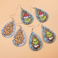 Fashion Water Droplets Leopard Pu Leather Women's Earrings 1 Pair main image 4