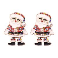 1 Pair Fashion Santa Claus Inlay Alloy Rhinestones Ear Studs main image 5