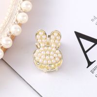 Fashion Heart Shape Bow Knot Metal Plating Artificial Pearls Hair Claws 1 Piece sku image 30