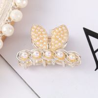 Fashion Heart Shape Bow Knot Metal Plating Artificial Pearls Hair Claws 1 Piece sku image 27