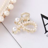 Fashion Heart Shape Bow Knot Metal Plating Artificial Pearls Hair Claws 1 Piece sku image 17