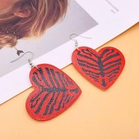 Retro Heart Shape Spider Web Pu Leather Hollow Out Women's Earrings 1 Pair main image 5