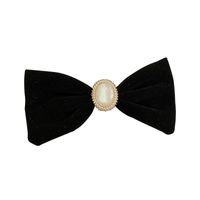 Sweet Bow Knot Flannel Artificial Pearls Hair Clip 1 Piece main image 3