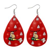 Fashion Santa Claus Water Droplets Pu Leather Women's Drop Earrings 1 Pair sku image 9