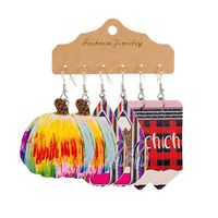 Cute Pumpkin Pencil Pu Leather Women's Earrings 1 Pair main image 1