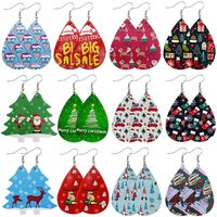 Moda Papá Noel Gotitas De Agua Cuero Sintético Mujeres Pendientes De Gota 1 Par main image 6