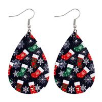 Fashion Santa Claus Water Droplets Pu Leather Women's Drop Earrings 1 Pair sku image 6