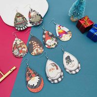 Cartoon Style Plaid Water Droplets Pu Leather Women's Earrings 1 Pair main image 1