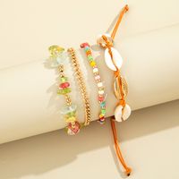 Vacation Geometric Alloy Inlay Beads Shell Women's Anklet 1 Set main image 1