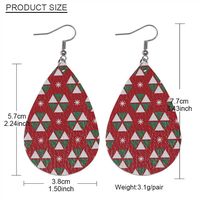 Fashion Christmas Tree Plaid Snowman Pu Leather Women's Earrings 1 Pair main image 5