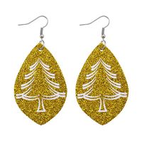 Fashion Christmas Tree Plaid Snowman Pu Leather Women's Earrings 1 Pair sku image 14