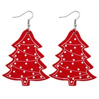 Fashion Christmas Tree Plaid Snowman Pu Leather Women's Earrings 1 Pair sku image 11