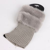 European And American Fur Boot Cover Warm Foot Sock Christmas Fur Booties Short Wool Shoe Cover sku image 7