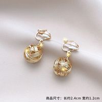 Fashion Geometric Alloy Plating Artificial Gemstones Women's Ear Clips 1 Pair sku image 9