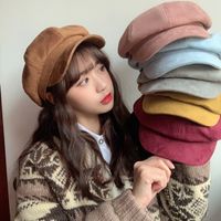 Women's Fashion Solid Color Flat Eaves Beret Hat main image 6