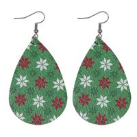 Fashion Christmas Tree Water Droplets Snowflake Pu Leather Women's Earrings 1 Pair sku image 1