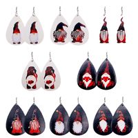 Fashion Santa Claus Water Droplets Pu Leather Women's Earrings 1 Pair main image 6