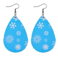 Fashion Christmas Tree Water Droplets Snowflake Pu Leather Women's Earrings 1 Pair sku image 2
