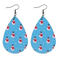 Fashion Christmas Tree Water Droplets Snowflake Pu Leather Women's Earrings 1 Pair sku image 6