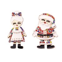 1 Pair Fashion Santa Claus Inlay Alloy Rhinestones Ear Studs sku image 3