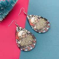 Fashion Christmas Tree Santa Claus Pu Leather Women's Earrings sku image 3