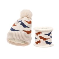 Children Unisex Fashion Dinosaur Crochet Lace Pom Poms Wool Cap sku image 4