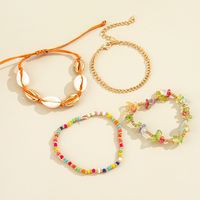 Vacation Geometric Alloy Inlay Beads Shell Women's Anklet 1 Set sku image 1