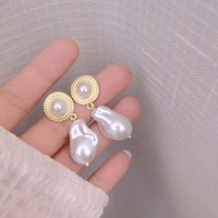 Fashion Irregular Heart Shape Alloy Artificial Pearls Women's Drop Earrings Ear Studs 1 Pair sku image 14