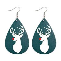 Moda Árbol De Navidad Tartán Monigote De Nieve Cuero Sintético Mujeres Aretes 1 Par main image 2