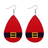 Fashion Christmas Tree Plaid Snowman Pu Leather Women's Earrings 1 Pair sku image 16