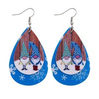 Moda Árbol De Navidad Gotitas De Agua Monigote De Nieve Cuero Sintético Mujeres Aretes 1 Par sku image 1