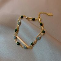 Fashion Heart Shape Copper Beaded Zircon Bracelets 1 Piece sku image 17