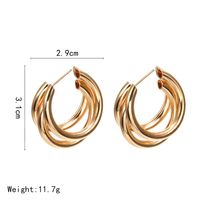 Simple Multi-layered C-shaped Alloy Hoop Earrings Nhpf147199 main image 8