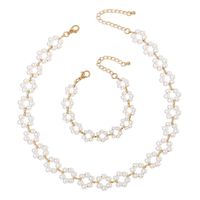 Elegant Geometric Imitation Pearl Iron Women'S Bracelets Necklace sku image 1