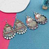 Cartoon Style Plaid Water Droplets Pu Leather Women's Earrings 1 Pair main image 3