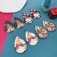 Cartoon Style Plaid Water Droplets Pu Leather Women's Earrings 1 Pair main image 2