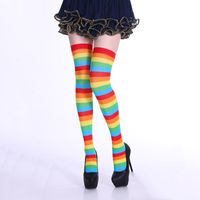 Stripe Solid Color Breathable Stockings sku image 9