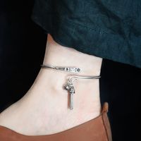 Simple Style Monogram Sterling Silver Tassel Women's Anklet main image 1