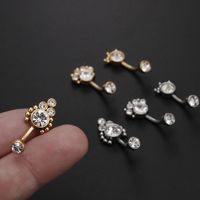 Simple Style Round Stainless Steel Inlay Zircon Belly Ring 1 Piece main image 5