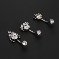 Simple Style Round Stainless Steel Inlay Zircon Belly Ring 1 Piece main image 4