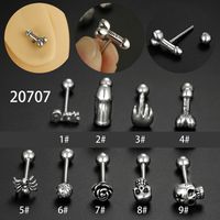 Fashion Rose Spider Skull Stainless Steel Plating Tongue Nail main image 1