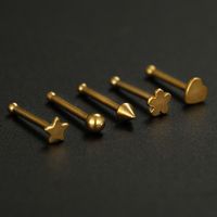 Fashion Star Heart Shape Flower Stainless Steel Plating Nose Studs main image 5