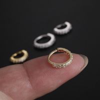 Simple Style Circle Copper Inlay Zircon Nose Ring main image 4