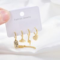 Fashion Geometric Copper Plating Earrings 2 Pairs main image 3
