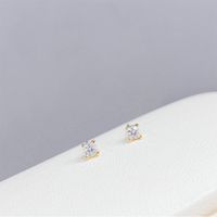 Cute Crab Copper Plating Zircon Ear Studs 3 Pairs main image 5