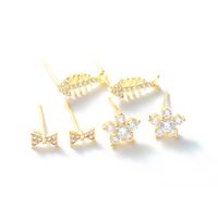 Fashion Geometric Copper Plating Zircon Ear Studs 3 Pairs main image 3