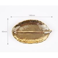 Fashion Geometric Necklace Ring Storage Dish Glass Relief Candlestick Crown Gold Small Ornaments sku image 8